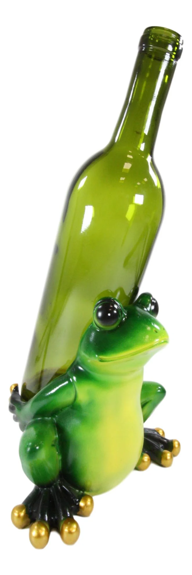 Rainforest Green Frog Grog Toad Piggybacking Wine Holder Caddy Figurine Decor - Image 5
