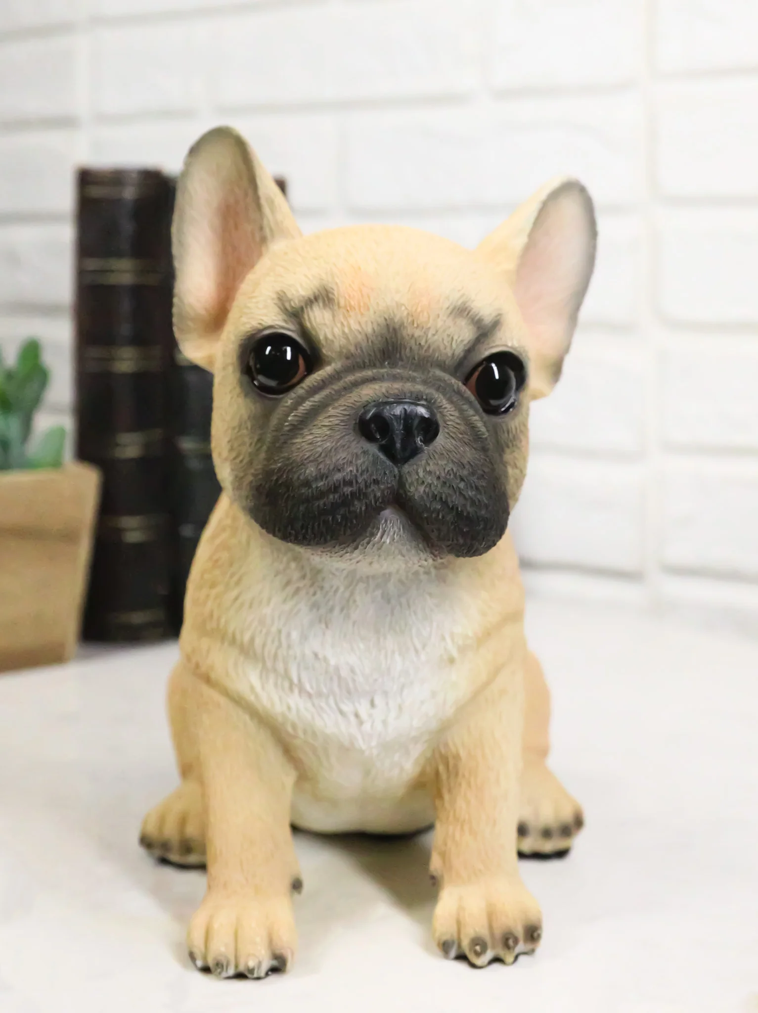 Realistic Adorable Fawn French Bulldog Puppy 6"H Cute Frenchie Dog Figurine - Image 9