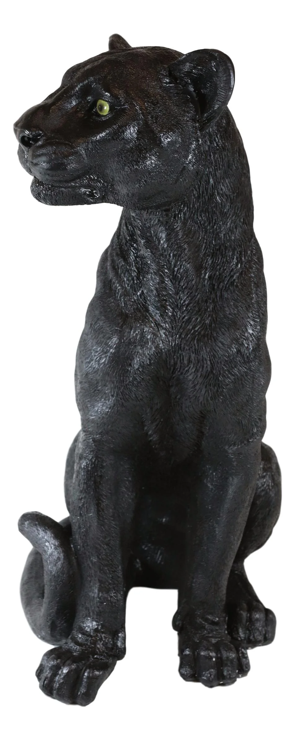 Ebros Realistic Large Black Ghost Panther Jaguar Hunter 20"H Garden Lawn Patio Statue - Image 2