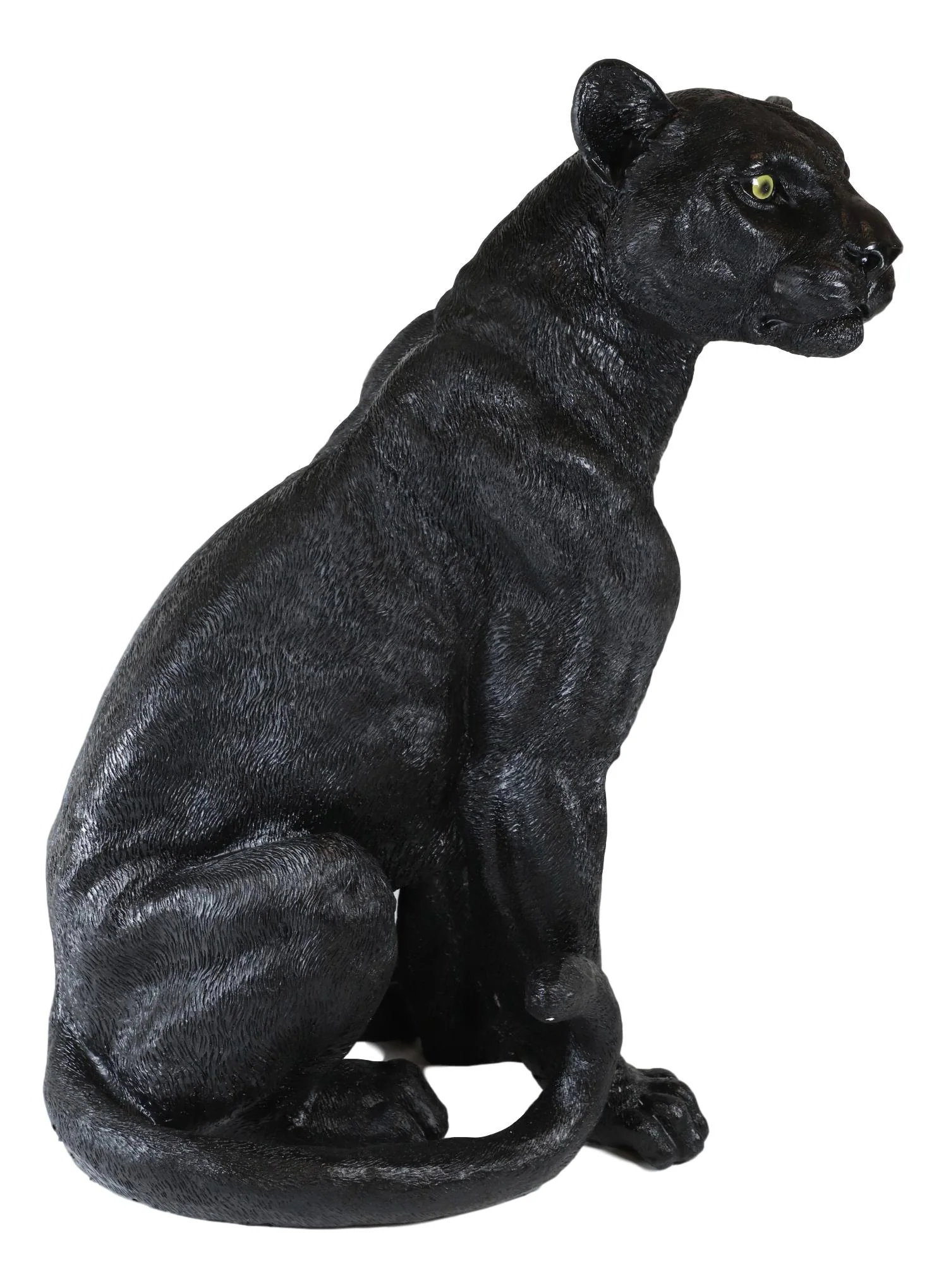 Ebros Realistic Large Black Ghost Panther Jaguar Hunter 20"H Garden Lawn Patio Statue - Image 4