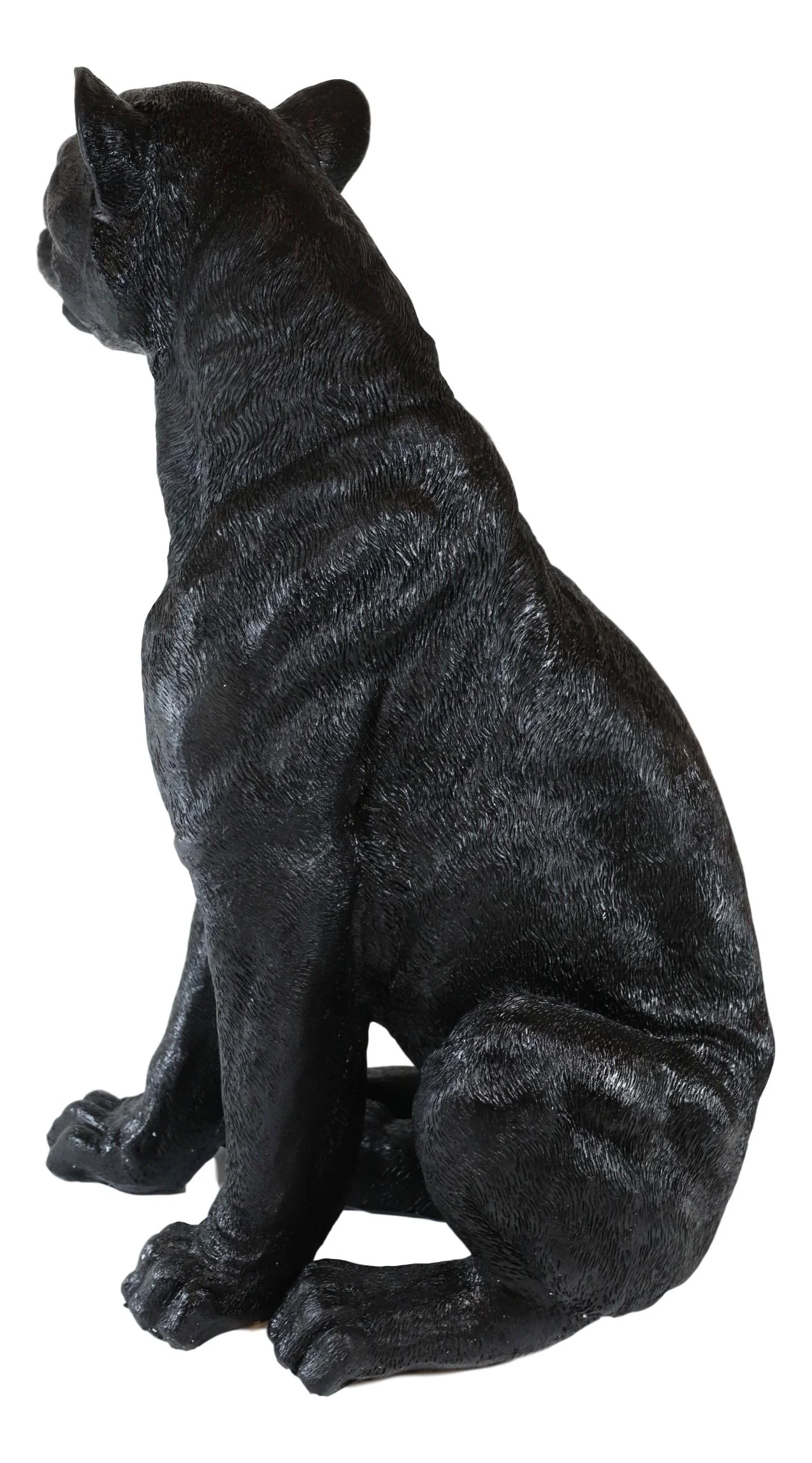 Ebros Realistic Large Black Ghost Panther Jaguar Hunter 20"H Garden Lawn Patio Statue - Image 5