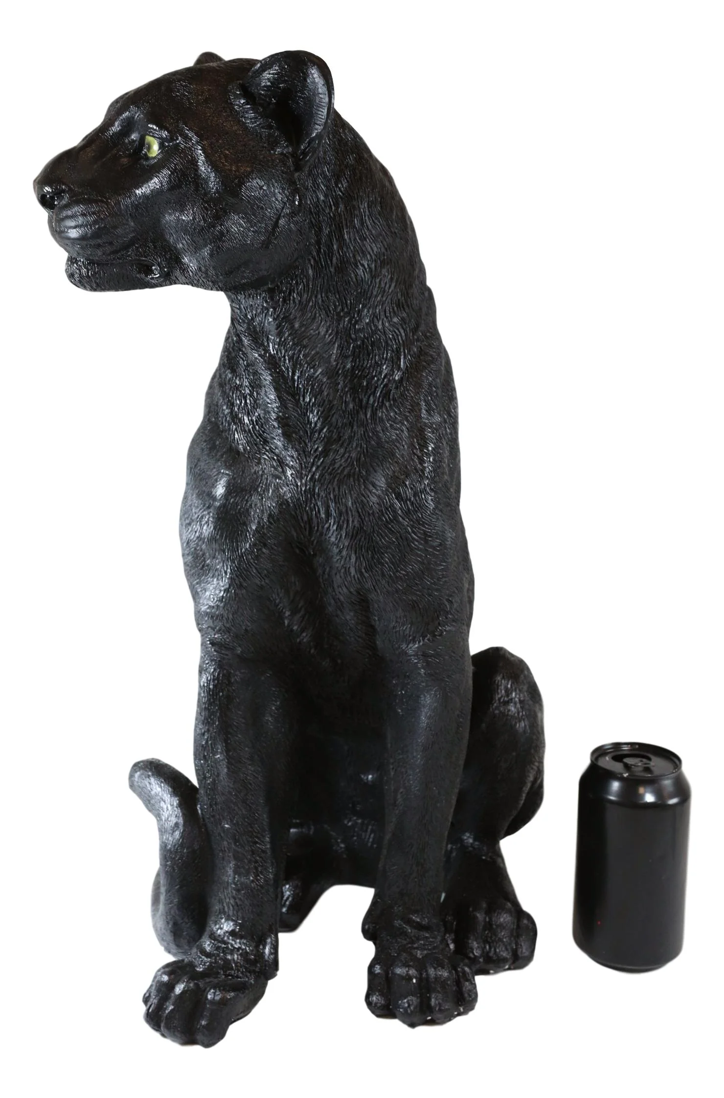 Ebros Realistic Large Black Ghost Panther Jaguar Hunter 20"H Garden Lawn Patio Statue - Image 7