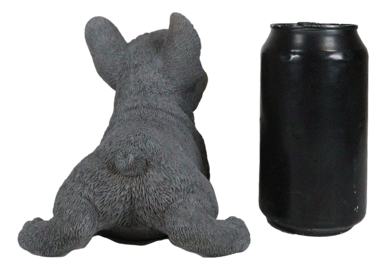 Realistic Lifelike Gray French Bulldog Puppy Sitting On Belly Figurine Frenchie - Image 8