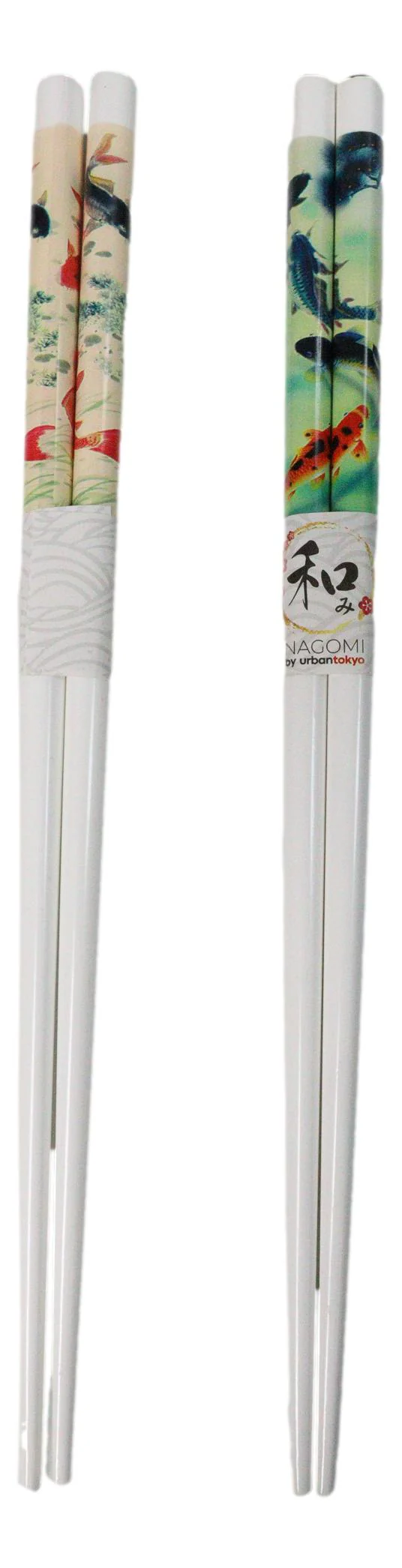 Red And Pink Auspicious Koi Fishes Set of 2 Chopsticks And Ceramic Rests Set - Image 4