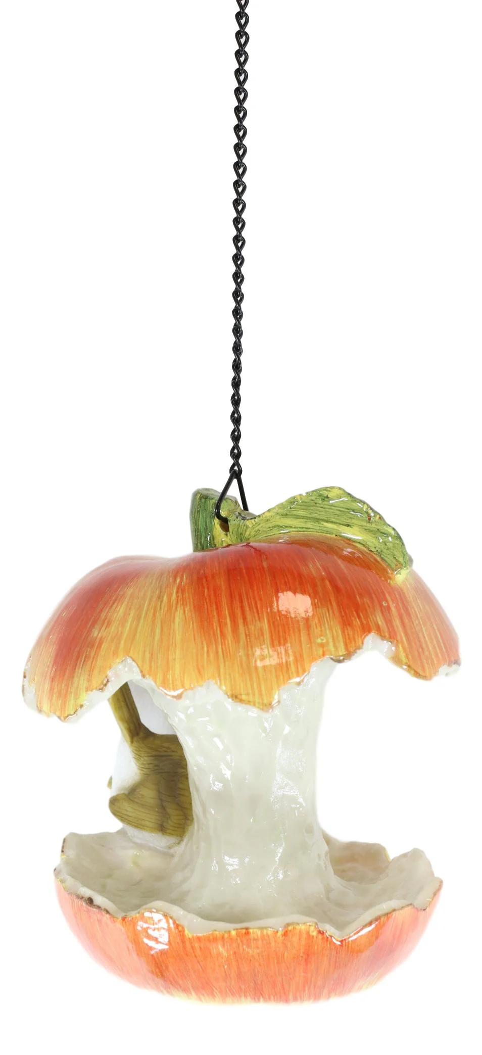 Ebros Red Apple Fruit With Perching Finch Bird Feeder With Hanging Chains Figurine - Image 6