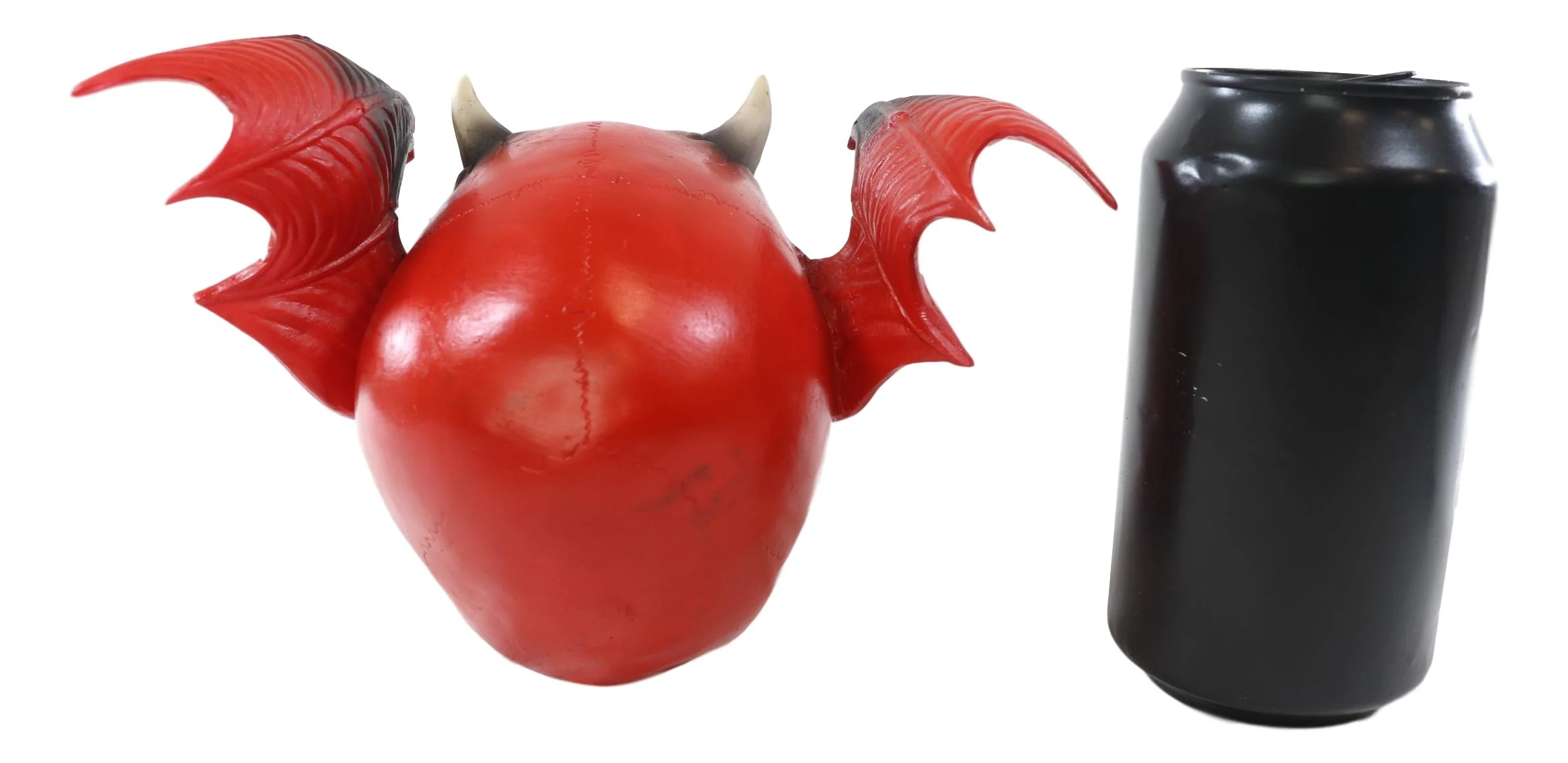 Red Bat Winged Imp Devil Demonic Skull with Horns Statue Ossuary Macabre Decor - Image 5