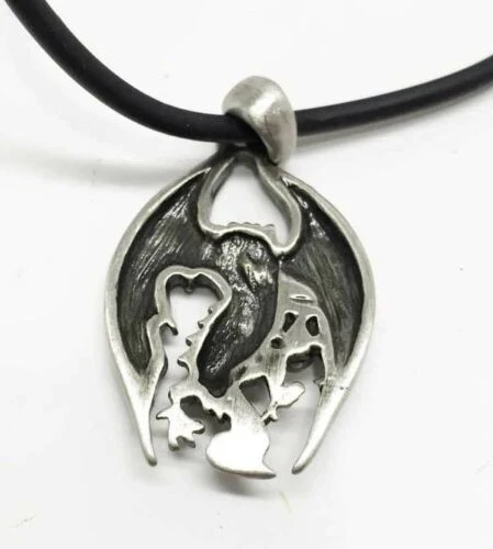 Ebros Purple Gem Sentinel Lancer Dragon Drake Alloy Pendant Necklace Accessory - Image 3