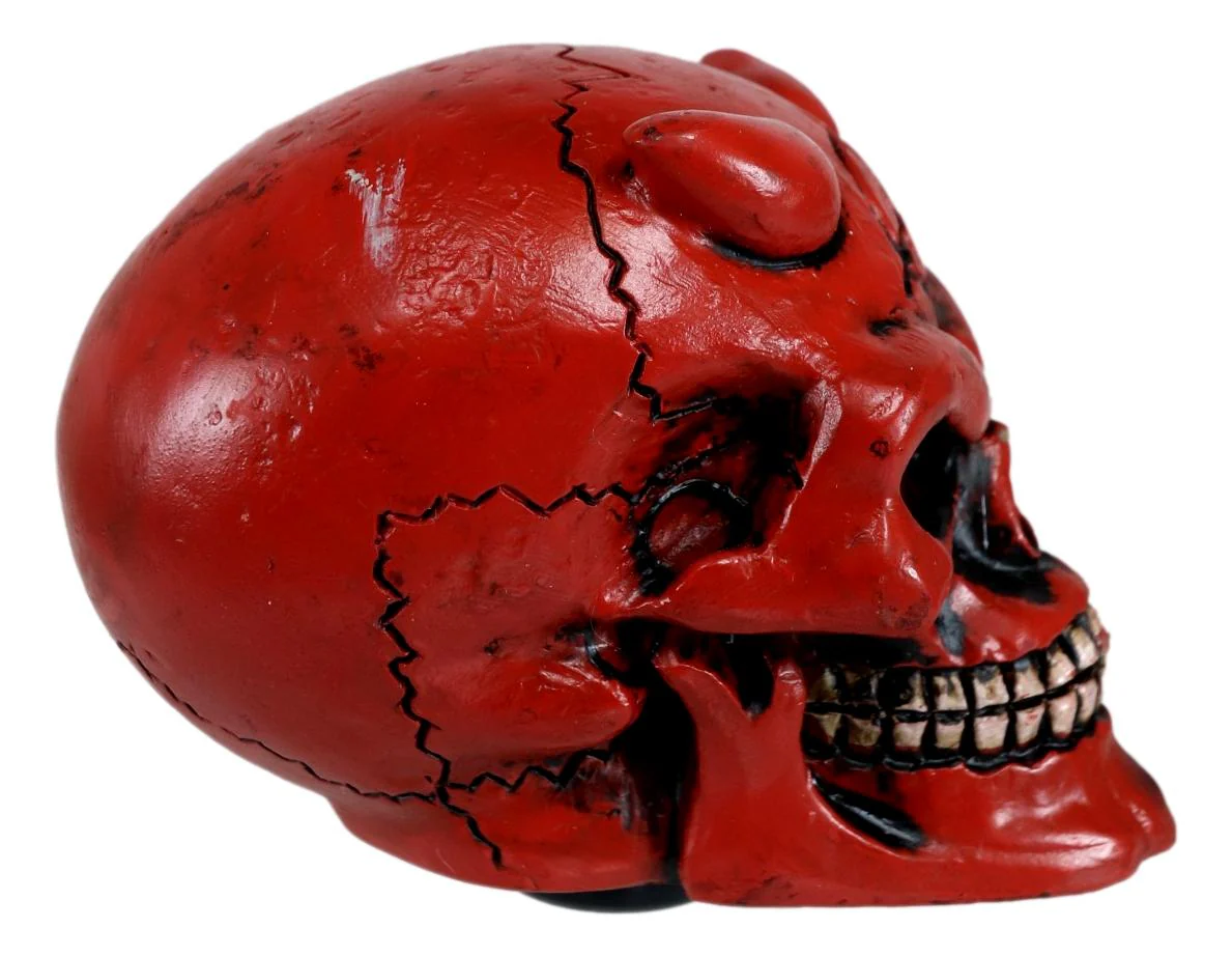 Red Horned Devil Demonic Skull Automobile Car Shift Knob Accessory Cool - Image 2