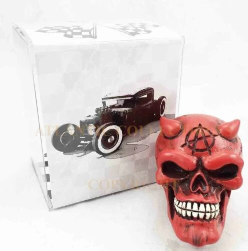 Red Horned Devil Demonic Skull Automobile Car Shift Knob Accessory Cool - Image 3