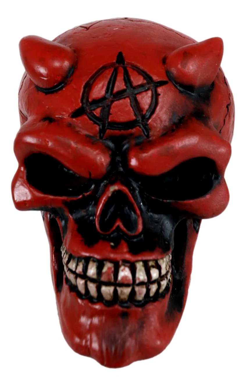 Red Horned Devil Demonic Skull Automobile Car Shift Knob Accessory Cool - Image 4