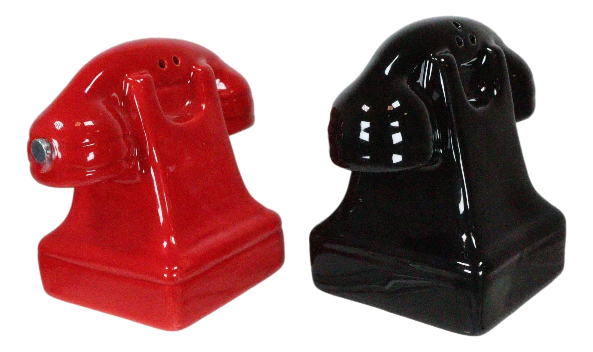 Retro Vintage Rotary Telephones Magnetic Ceramic Salt And Pepper Shakers Set - Image 2