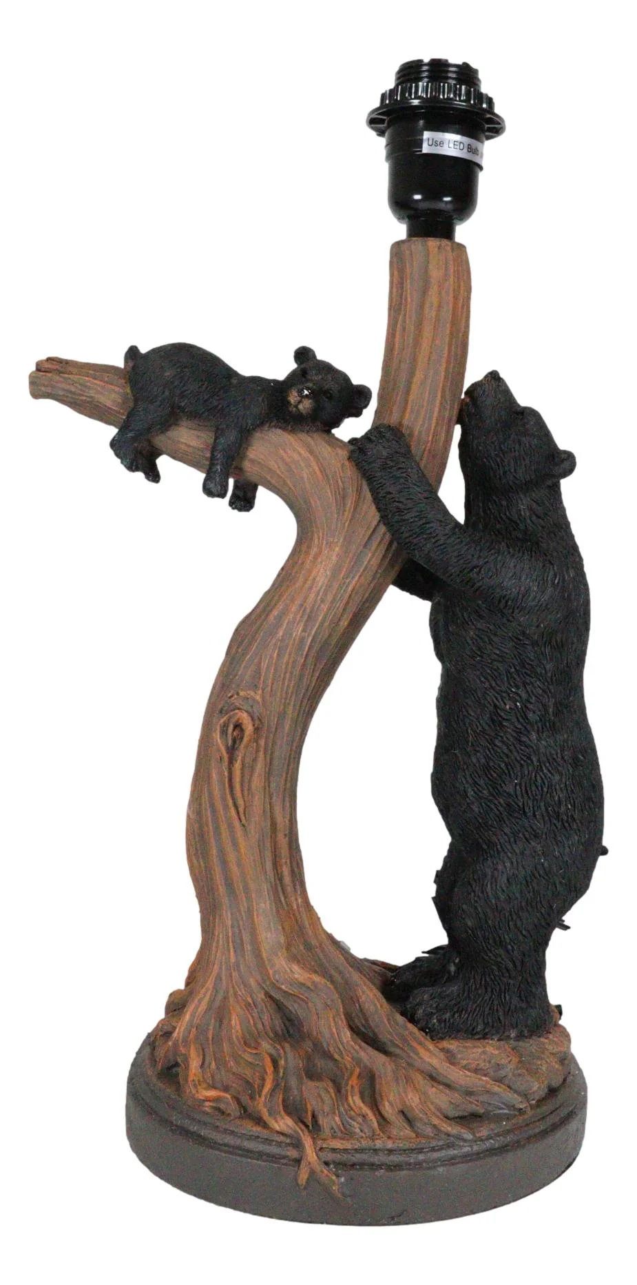 Rustic Cabin Mama Bear And Sleeping Cub On Tree Branch Table Lamp W/Shade Decor - Image 4