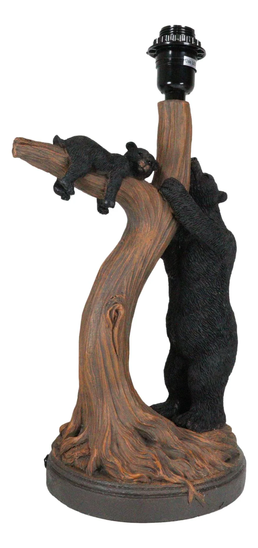 Rustic Cabin Mama Bear And Sleeping Cub On Tree Branch Table Lamp W/Shade Decor - Image 6