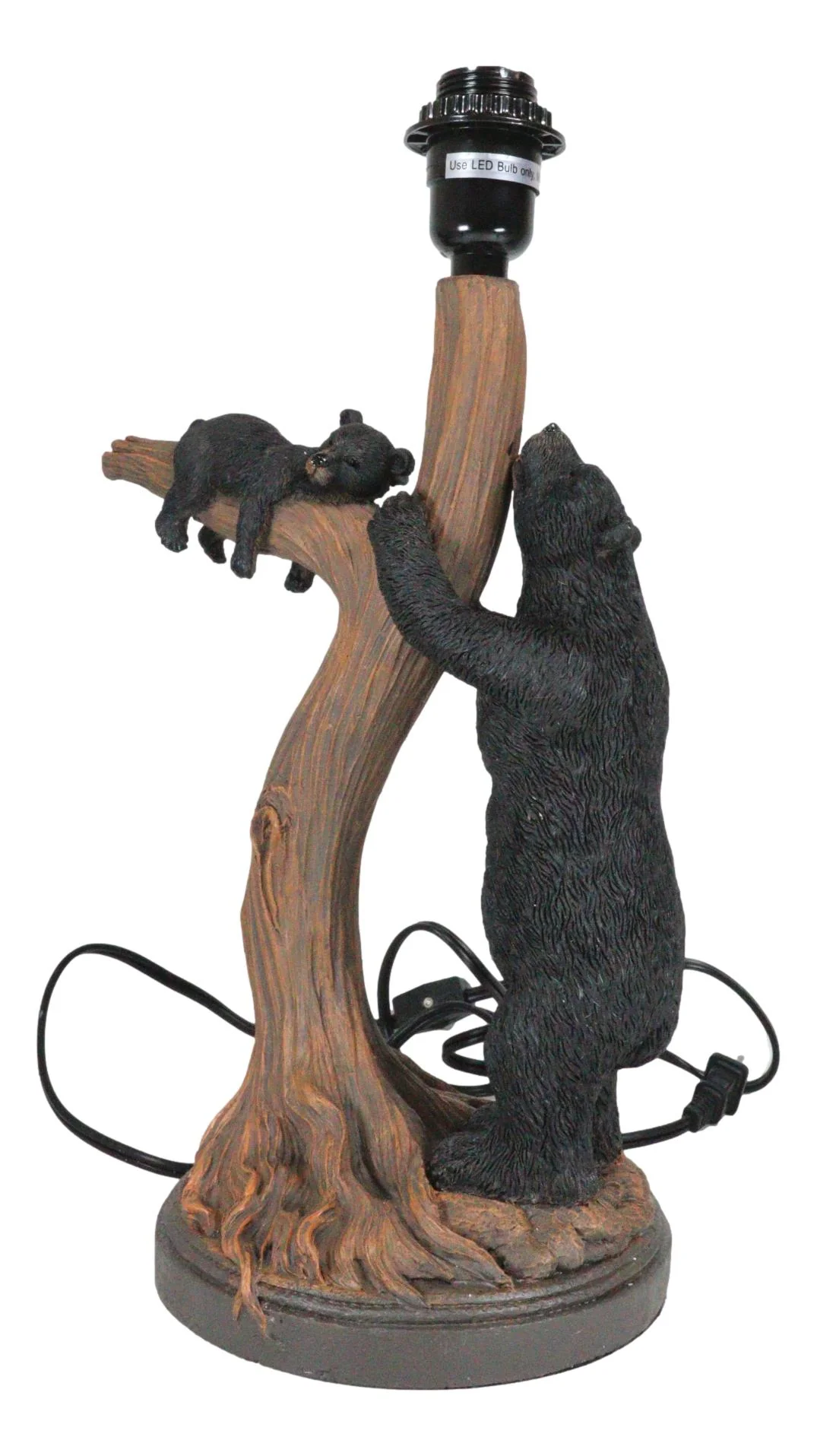 Rustic Cabin Mama Bear And Sleeping Cub On Tree Branch Table Lamp W/Shade Decor - Image 7