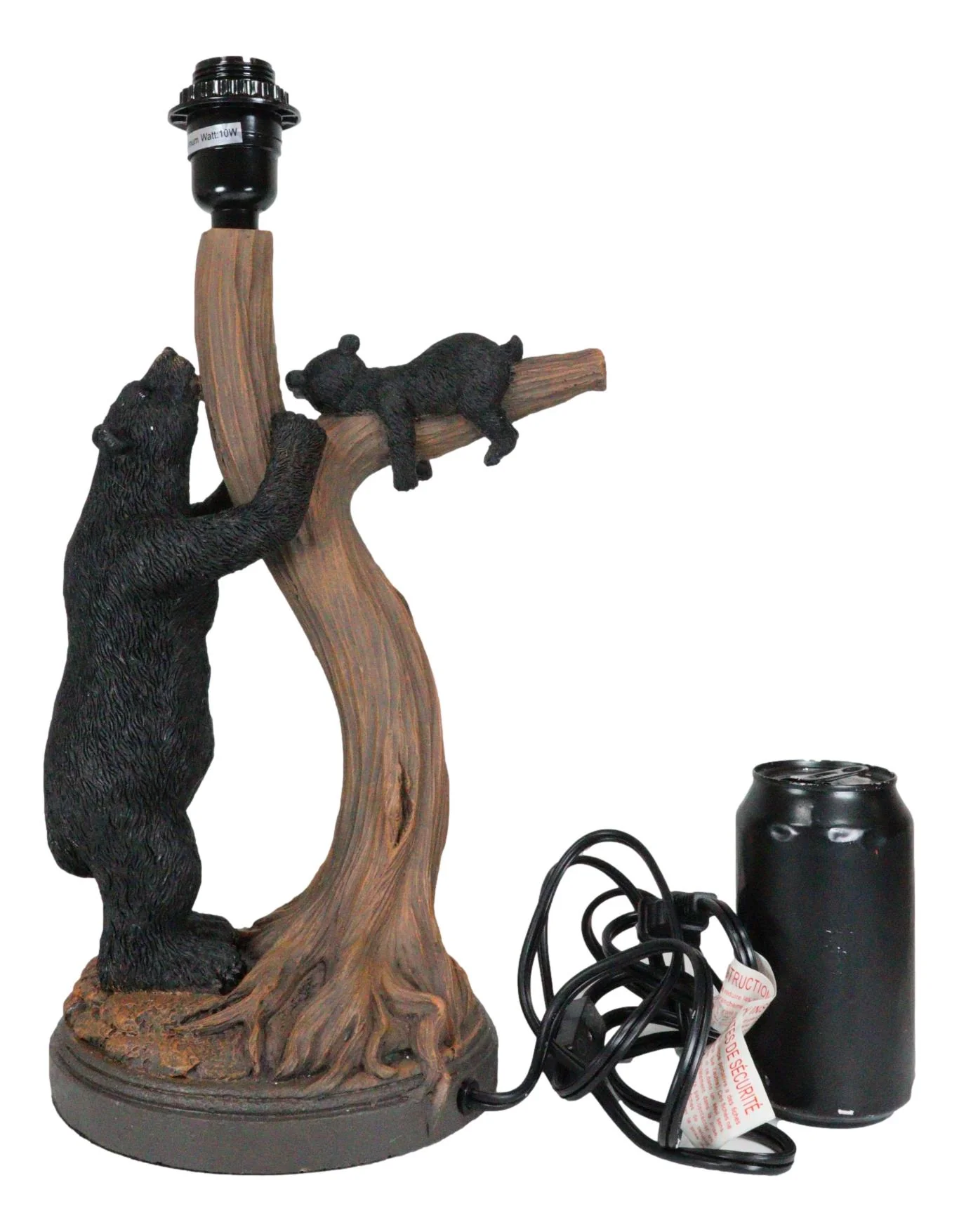 Rustic Cabin Mama Bear And Sleeping Cub On Tree Branch Table Lamp W/Shade Decor - Image 8