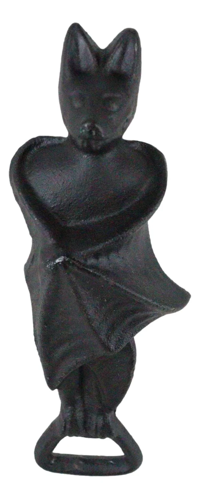 Rustic Cast Iron Black Gothic Blood Sucking Vampire Bat Hand Bottle Cap Opener - Image 3