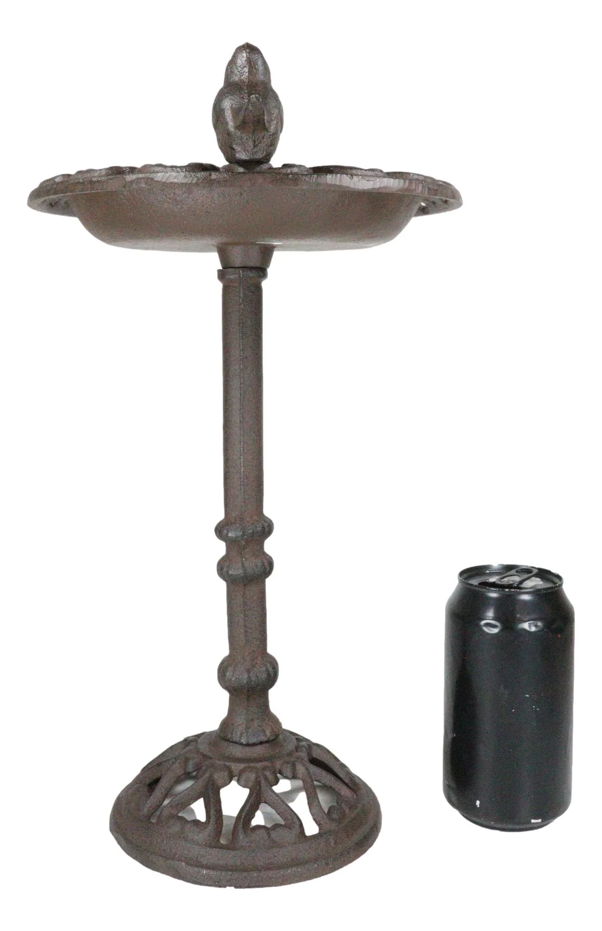 Rustic Cast Iron Bluebird Victorian Floral Bird Feeder Bath Garden Statue 14"H - Image 7