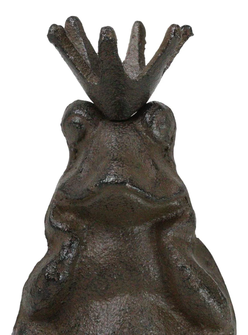 Rustic Cast Iron Whimsical Toad Frog Prince With Crown Figurine Paperweight - Image 6