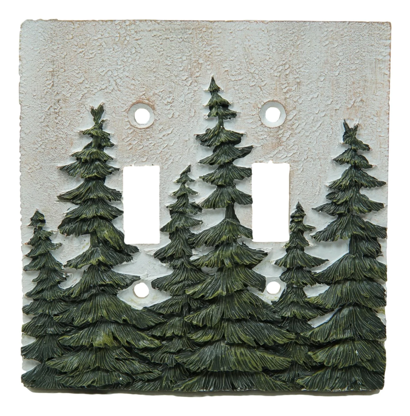 Rustic Evergreen Pine Trees Forest Wall Cover Plate 2-Pack Double Toggle Switch - Image 4