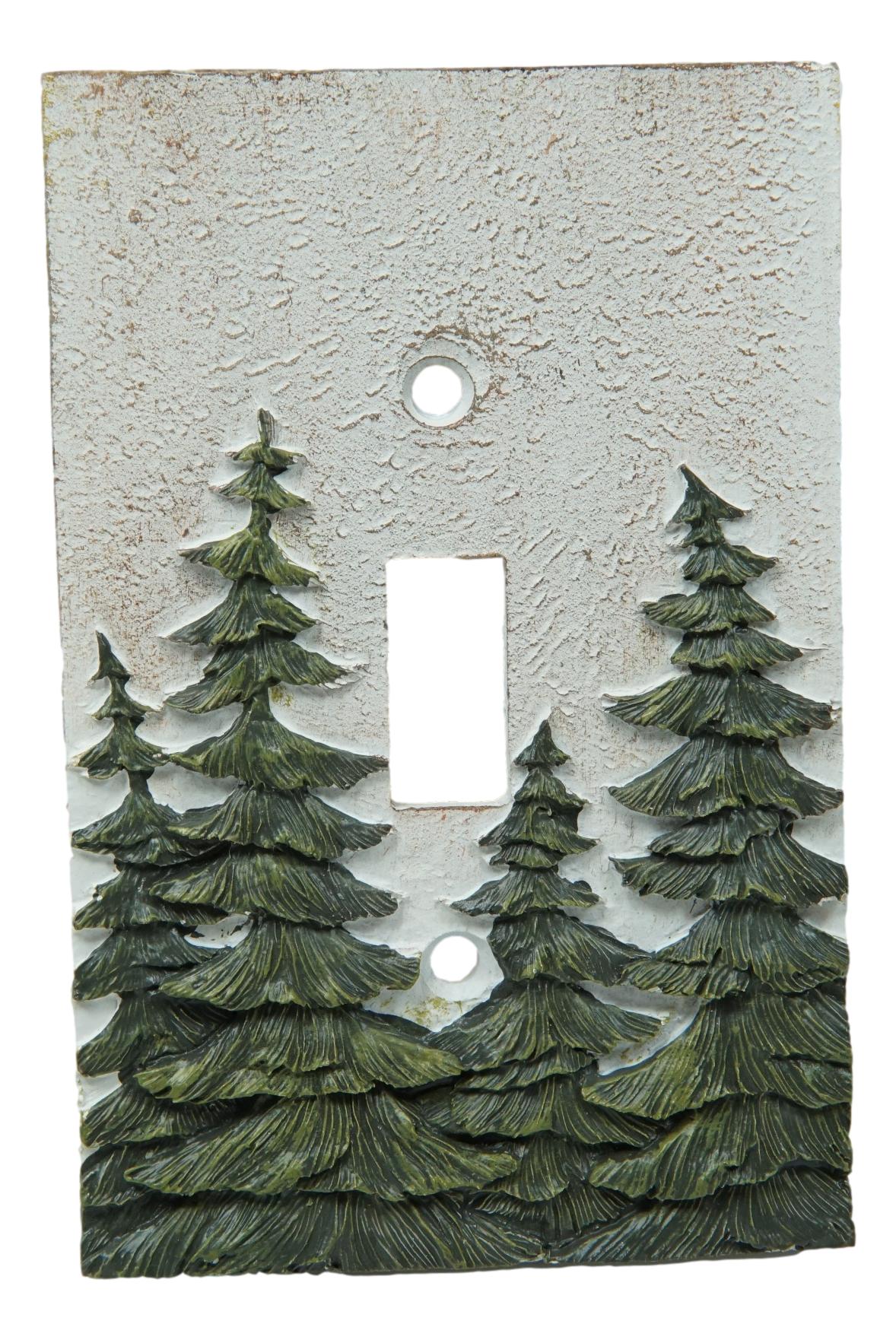 Rustic Evergreen Pine Trees Forest Wall Cover Plate 2-Pack Single Toggle Switch - Image 4