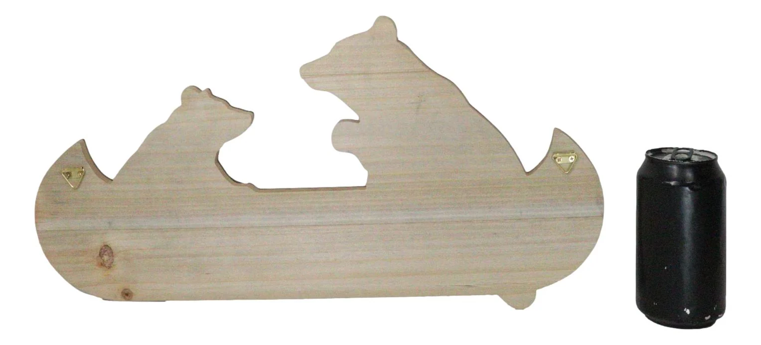 Rustic Father Bear With Cub Rowing Red Canoe Boat Welcome MDF Wall Decor Plaque - Image 8