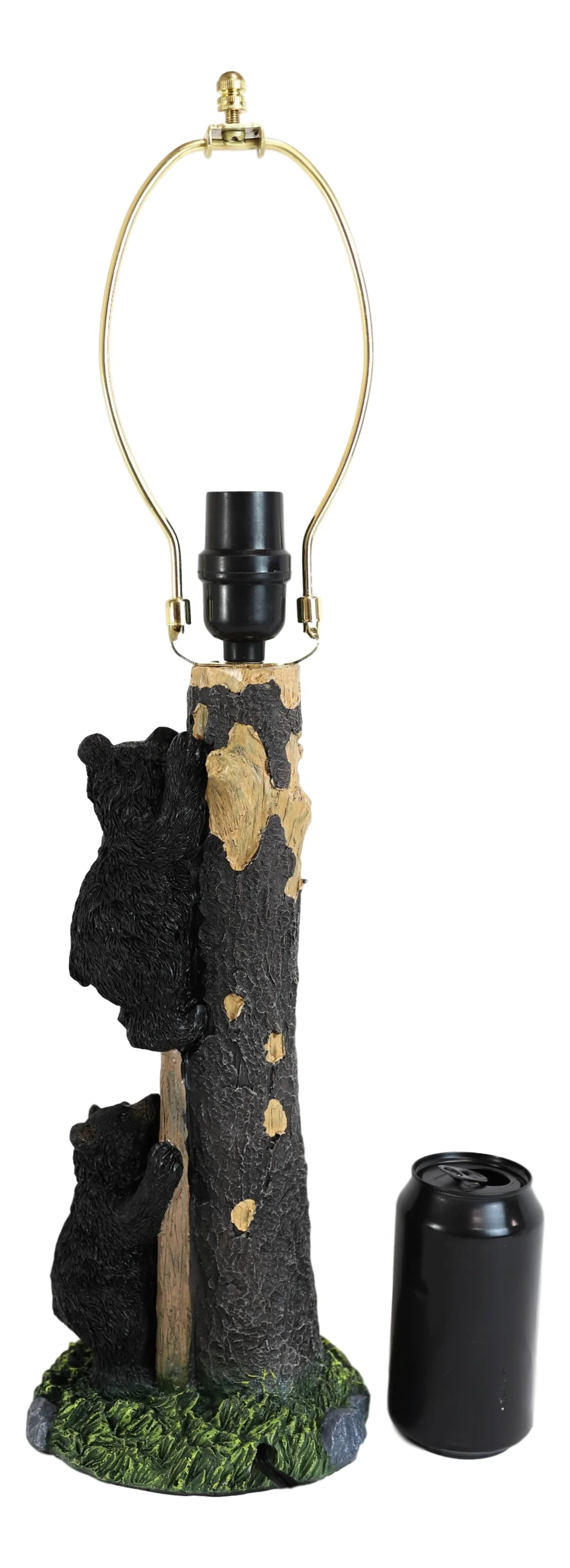 Rustic Forest 2 Bear Cubs Climbing Tree Ladder Table Lamp Statue with Shade 23"H - Image 5