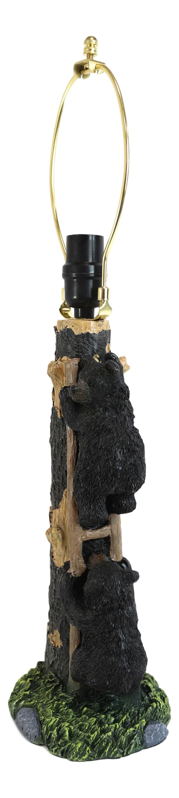 Rustic Forest 2 Bear Cubs Climbing Tree Ladder Table Lamp Statue with Shade 23"H - Image 6