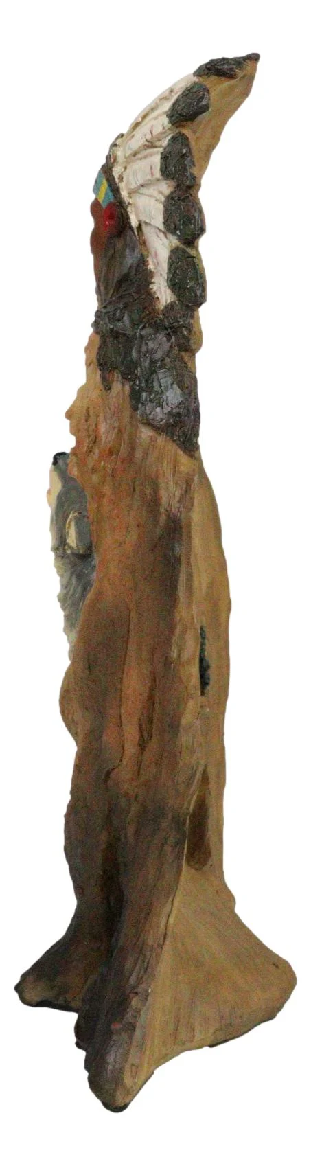 Rustic Howling Wolves And Indian Chief In Headdress Forest Scene Cutout Figurine - Image 4