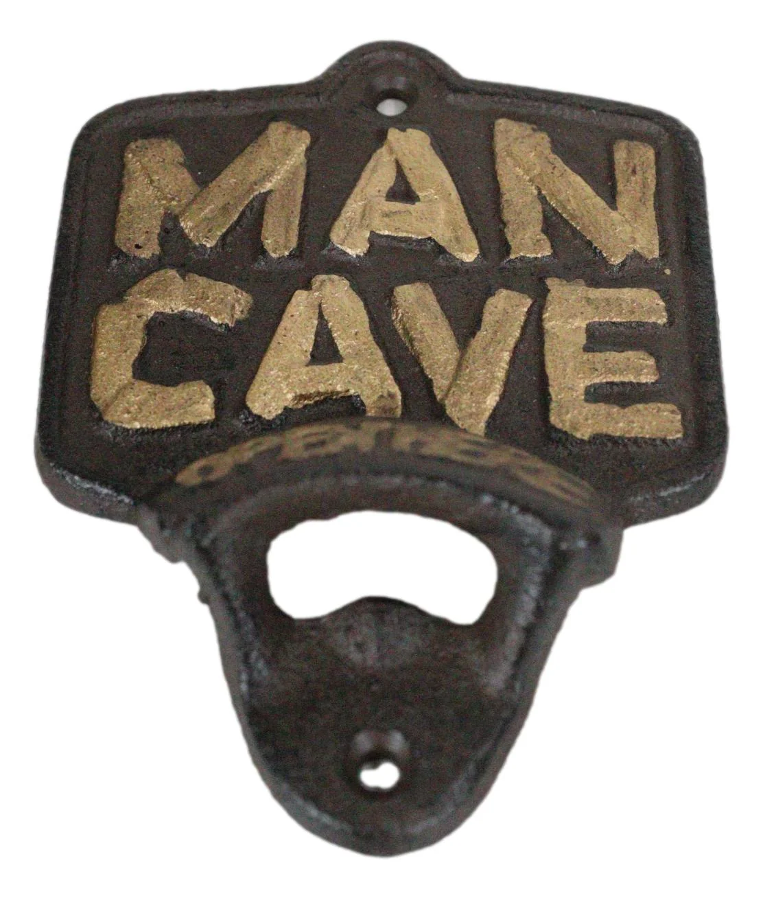 Rustic Man Cave Open Here Cast Iron Bottle Cap Opener Wall Mounted Decor Novelty - Image 4