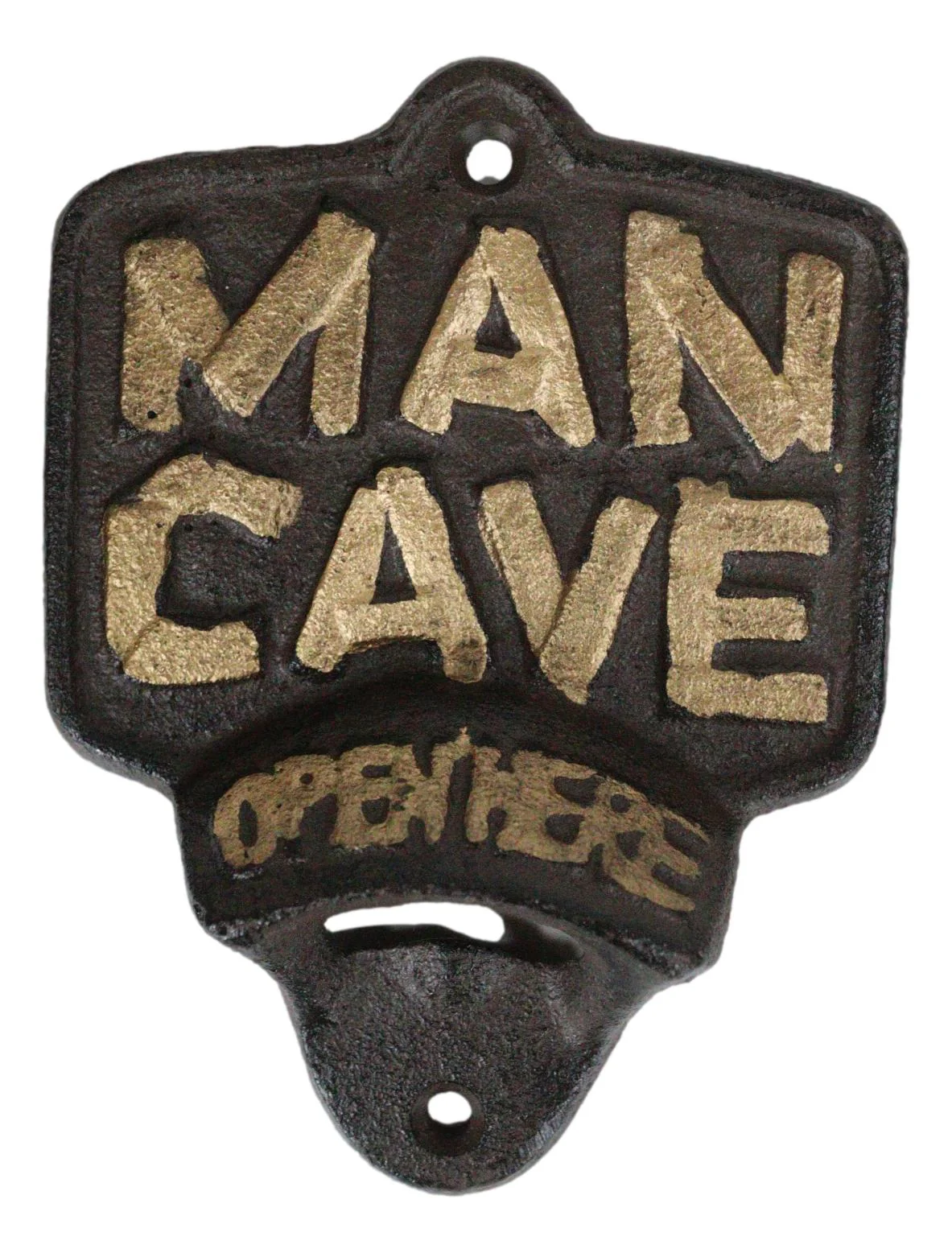 Rustic Man Cave Open Here Cast Iron Bottle Cap Opener Wall Mounted Decor Novelty - Image 5