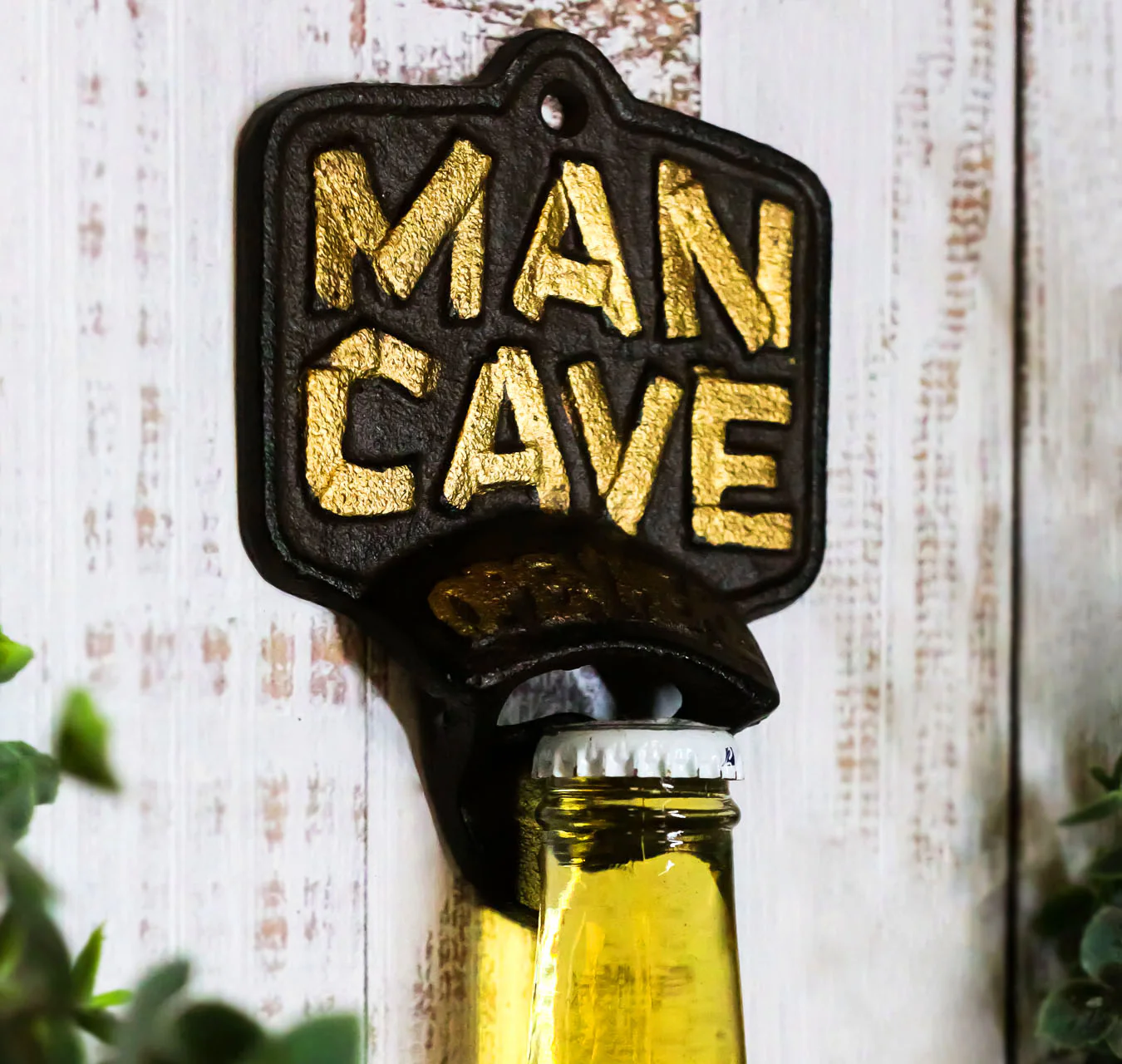 Rustic Man Cave Open Here Cast Iron Bottle Cap Opener Wall Mounted Decor Novelty - Image 7