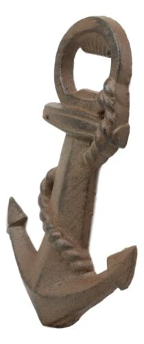 Rustic Solid Cast Iron Nautical Coastal Ship Anchor Beer Bottle Opener Set Of 2 - Image 3