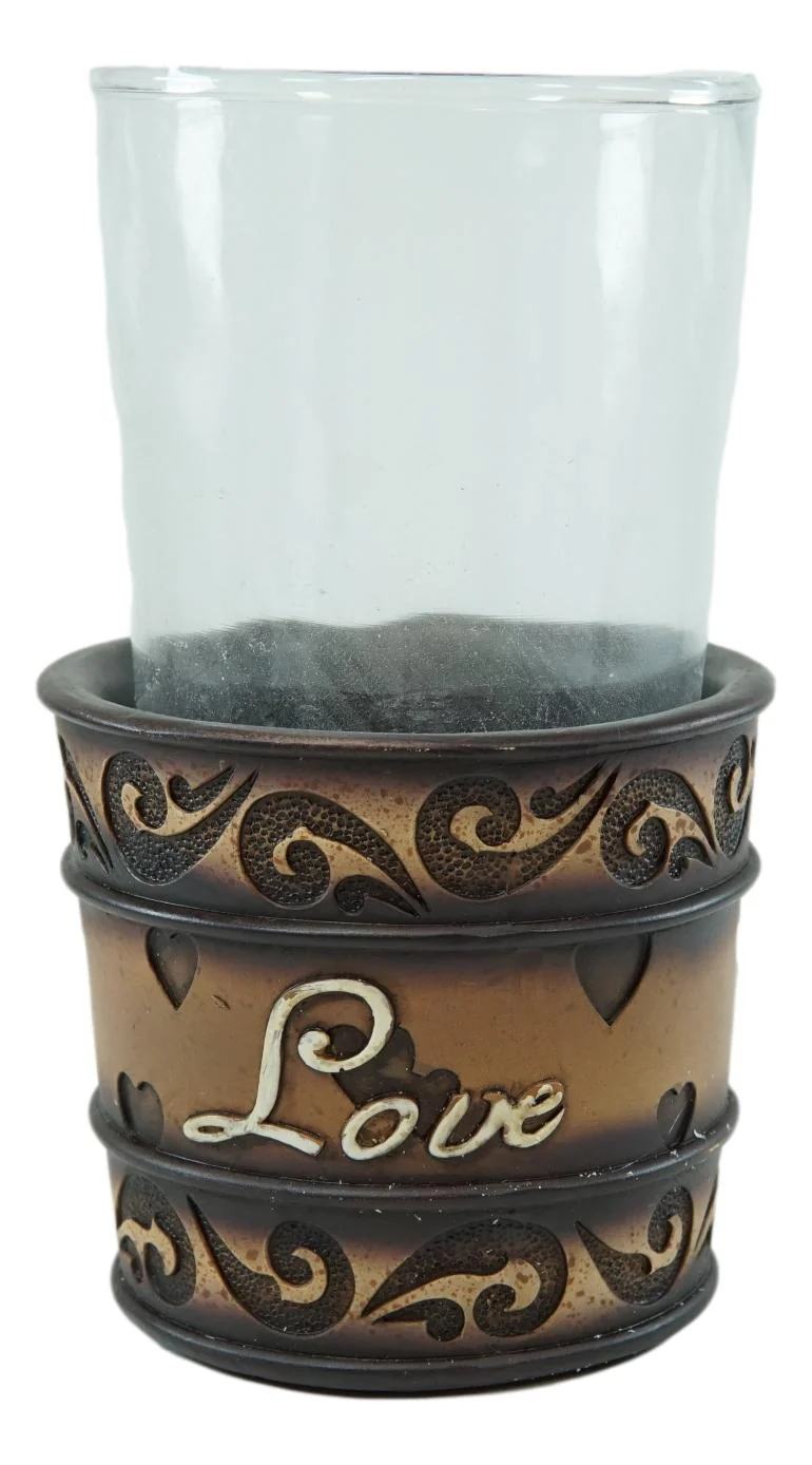 Rustic Tuscany Scroll Family Love Tumbler Cup Soap Dish & Toothbrush Holder Set - Image 6