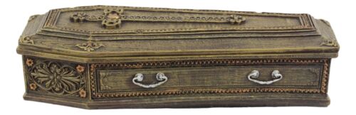 Rustic Vampire Coffin Box Rest In Peace Dracula Casket Trinket Box 8"L - Image 6
