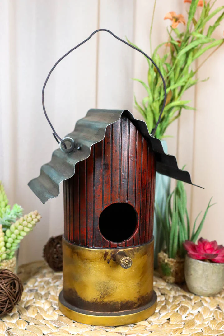 Rustic Western 12 Gauge Shotgun Bullet Shell Casing Birdhouse Bird Feeder House - Image 5