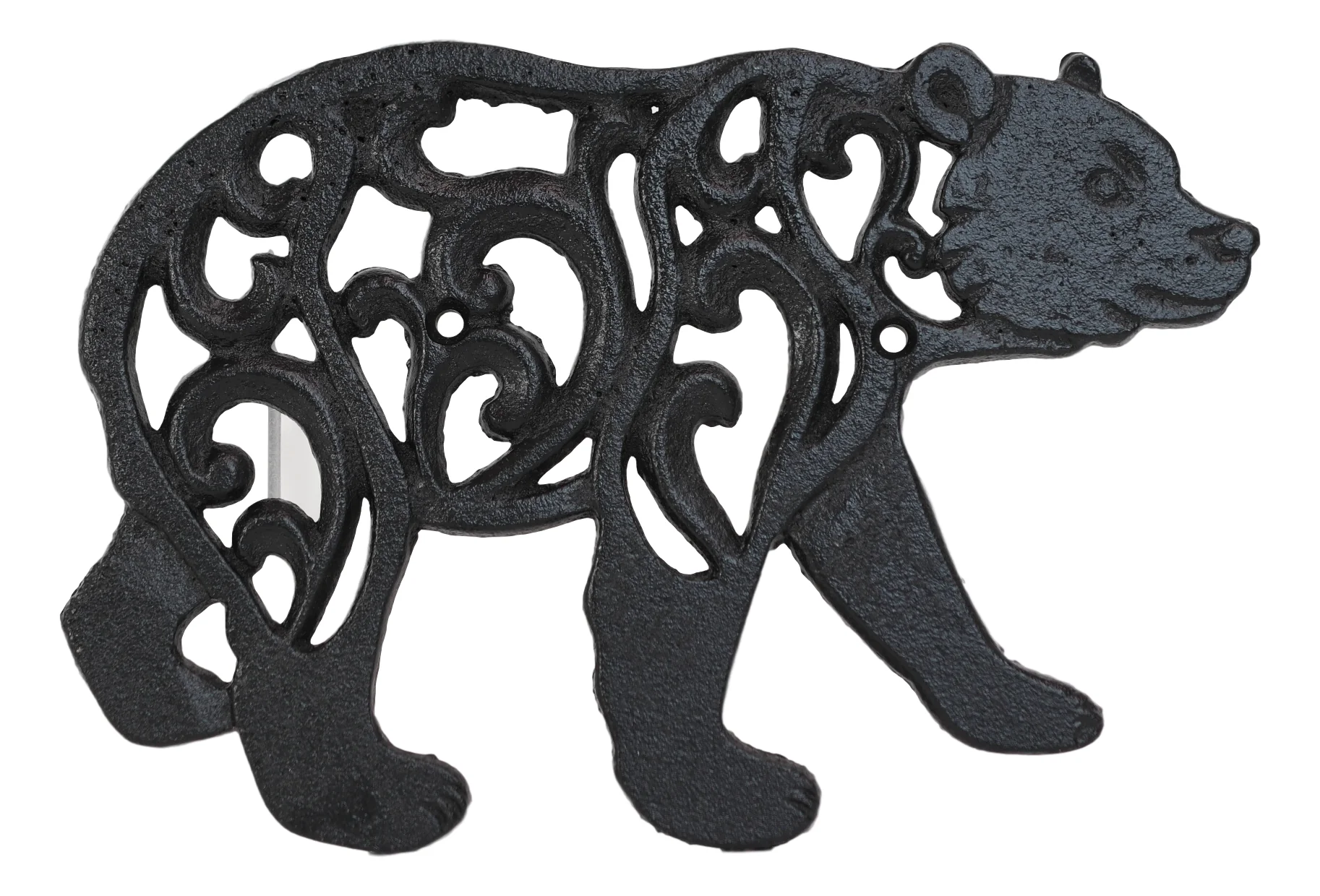 Rustic Western Black Bear Scroll Filigree Art Design Cast Iron Wall Decor Plaque - Image 3