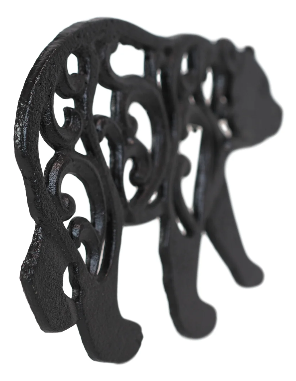 Rustic Western Black Bear Scroll Filigree Art Design Cast Iron Wall Decor Plaque - Image 4