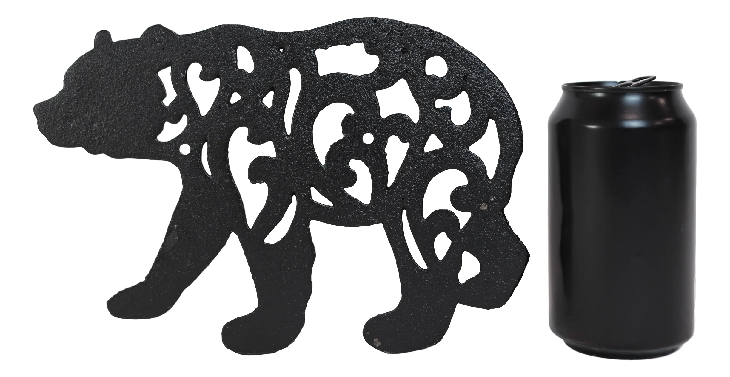 Rustic Western Black Bear Scroll Filigree Art Design Cast Iron Wall Decor Plaque - Image 5