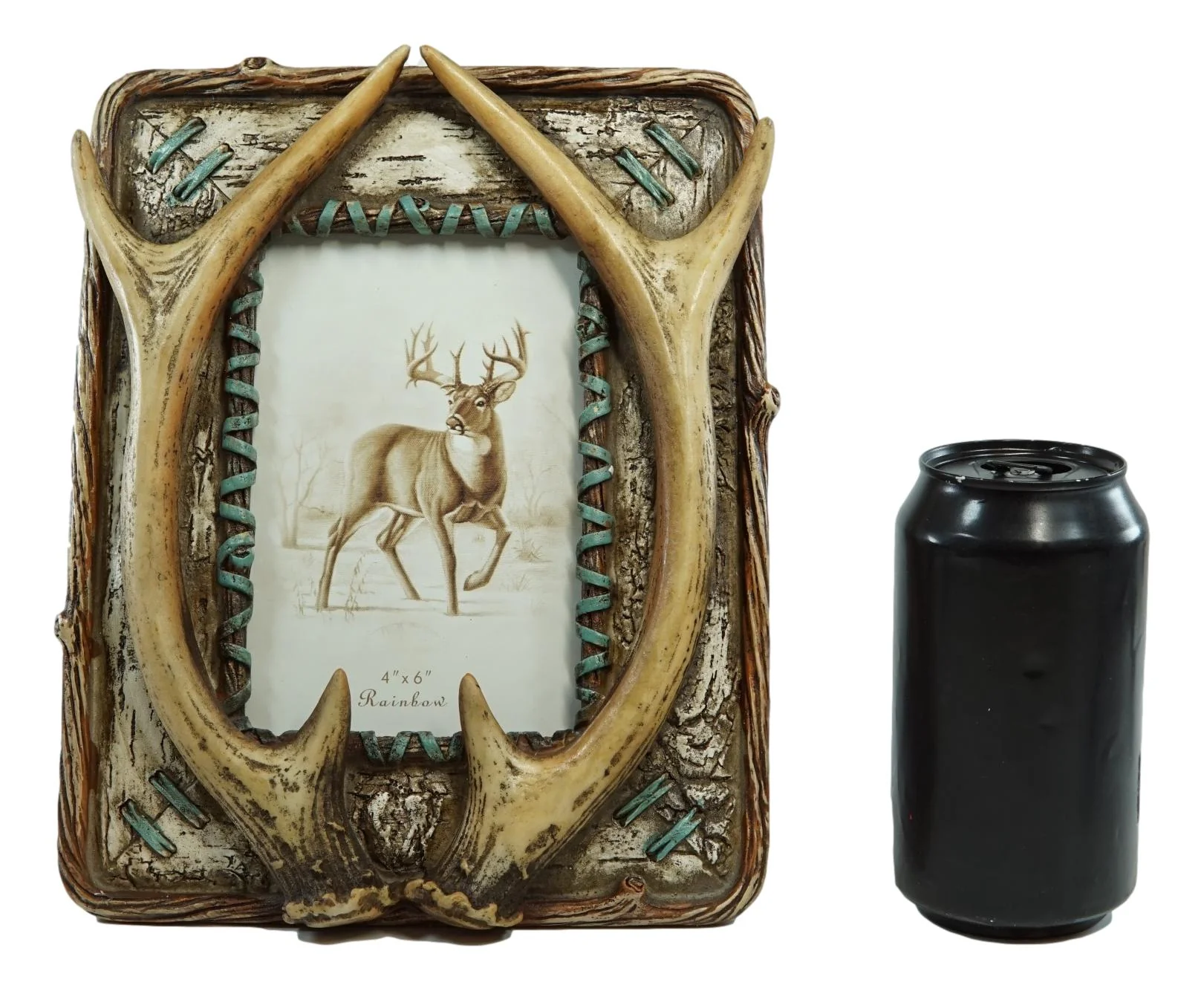 Rustic Western Buckhorn Stag Deer Antlers Easel Back 4X6 Picture Frame Sculpture - Image 6