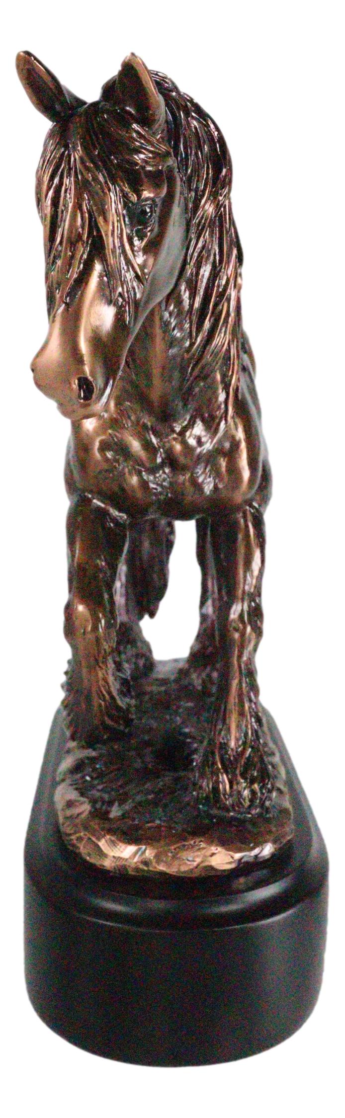 Rustic Western Clydesdale Tinker Mare Horse Pony Figurine With Trophy Base - Image 5
