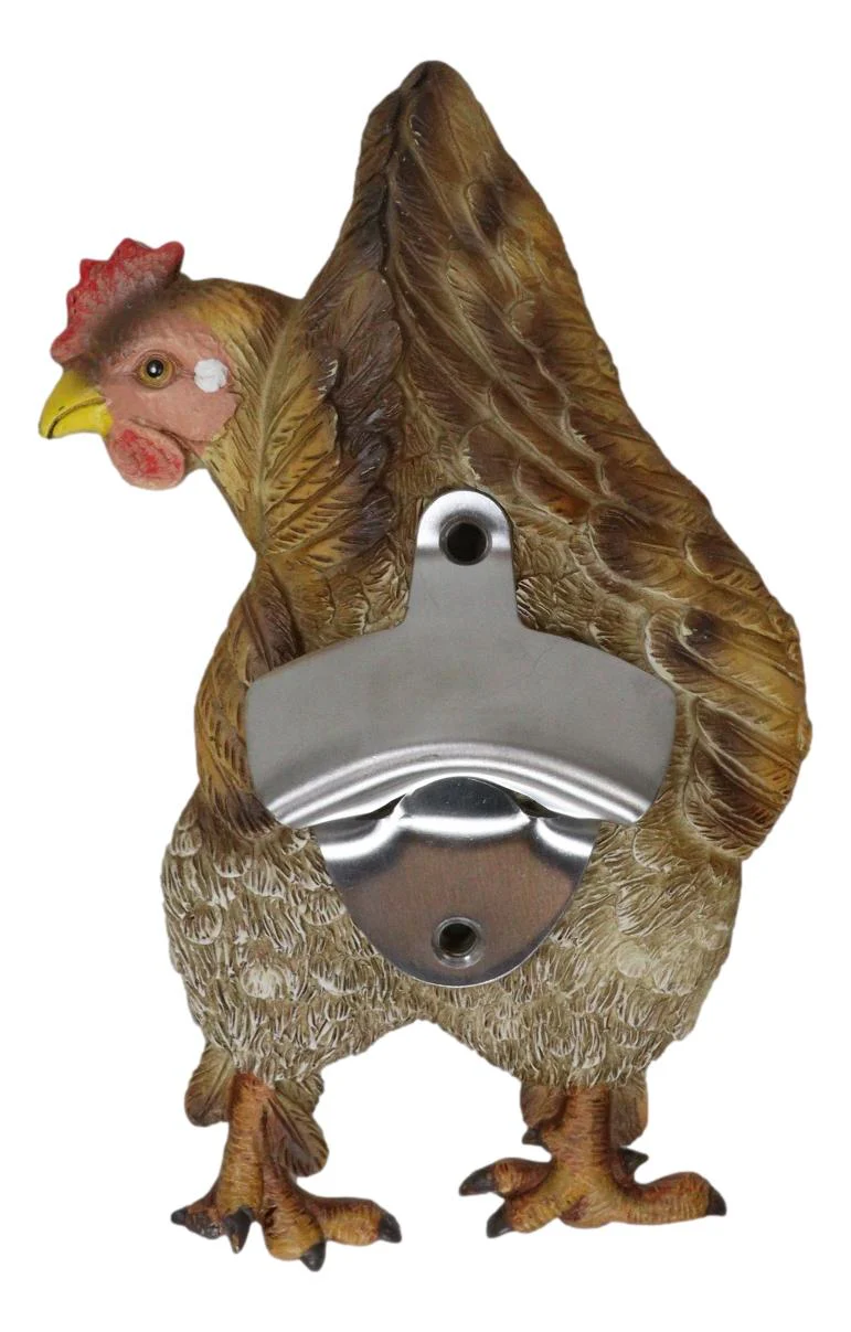 Rustic Western Country Farm Chicken Hen Butt Backside Wall Bottle Cap Opener - Image 3