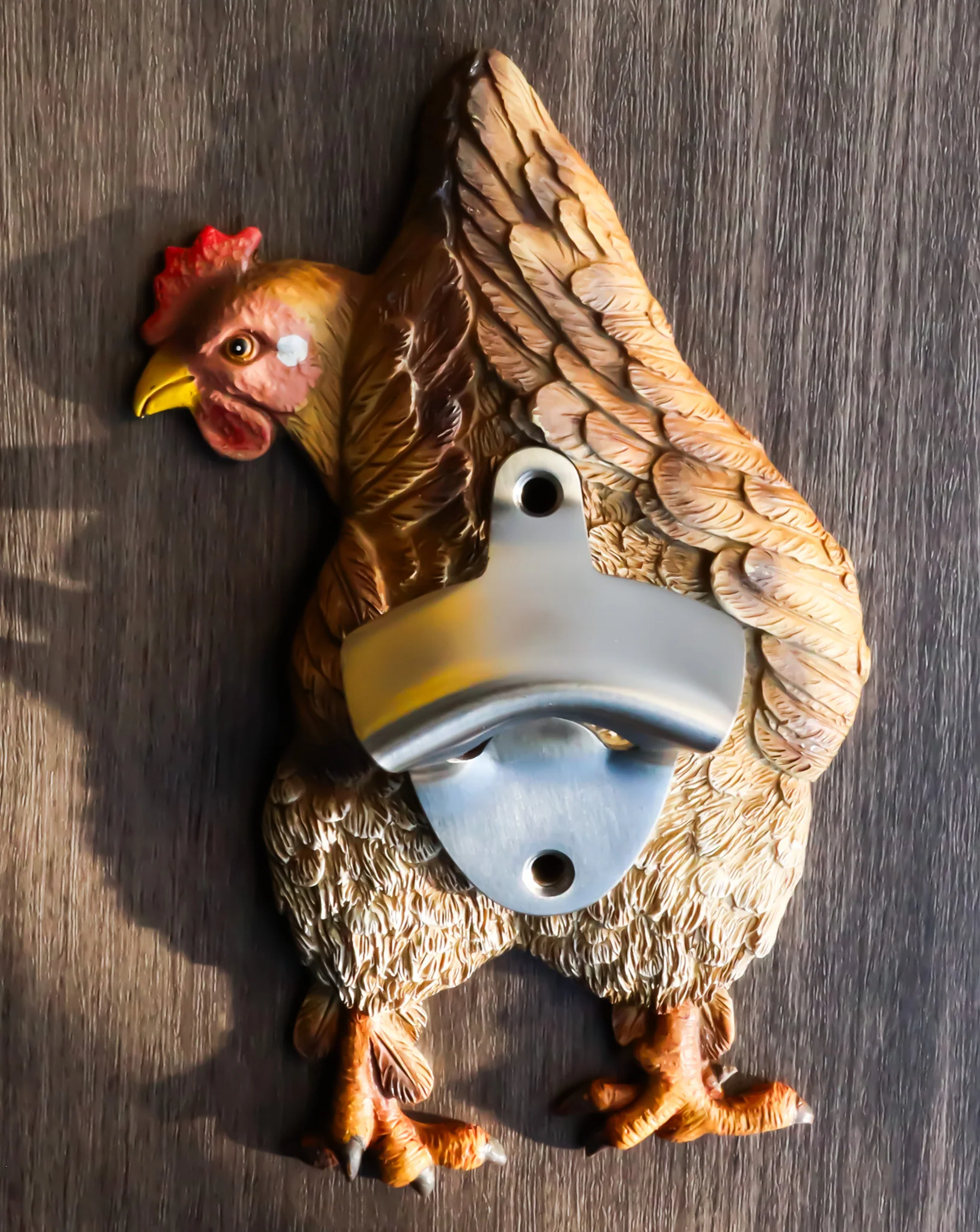 Rustic Western Country Farm Chicken Hen Butt Backside Wall Bottle Cap Opener - Image 9