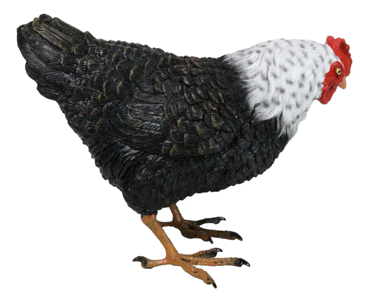 Rustic Western Country Iowa Blue Spotted White Breast Rooster Chicken Figurine - Image 6