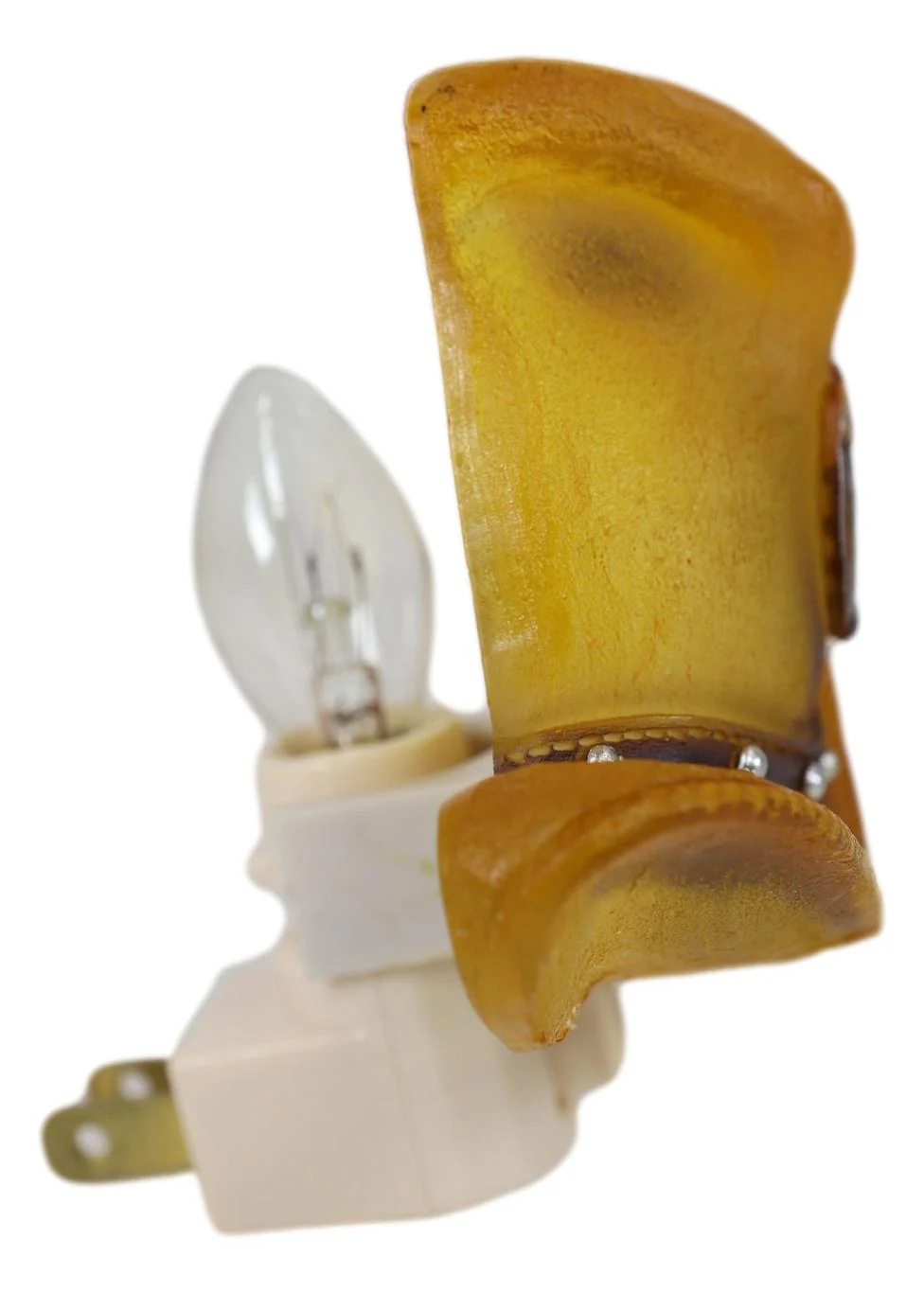 Rustic Western Cowboy Hat With Lucky Horseshoe Wall Plug In LED Night Light - Image 3