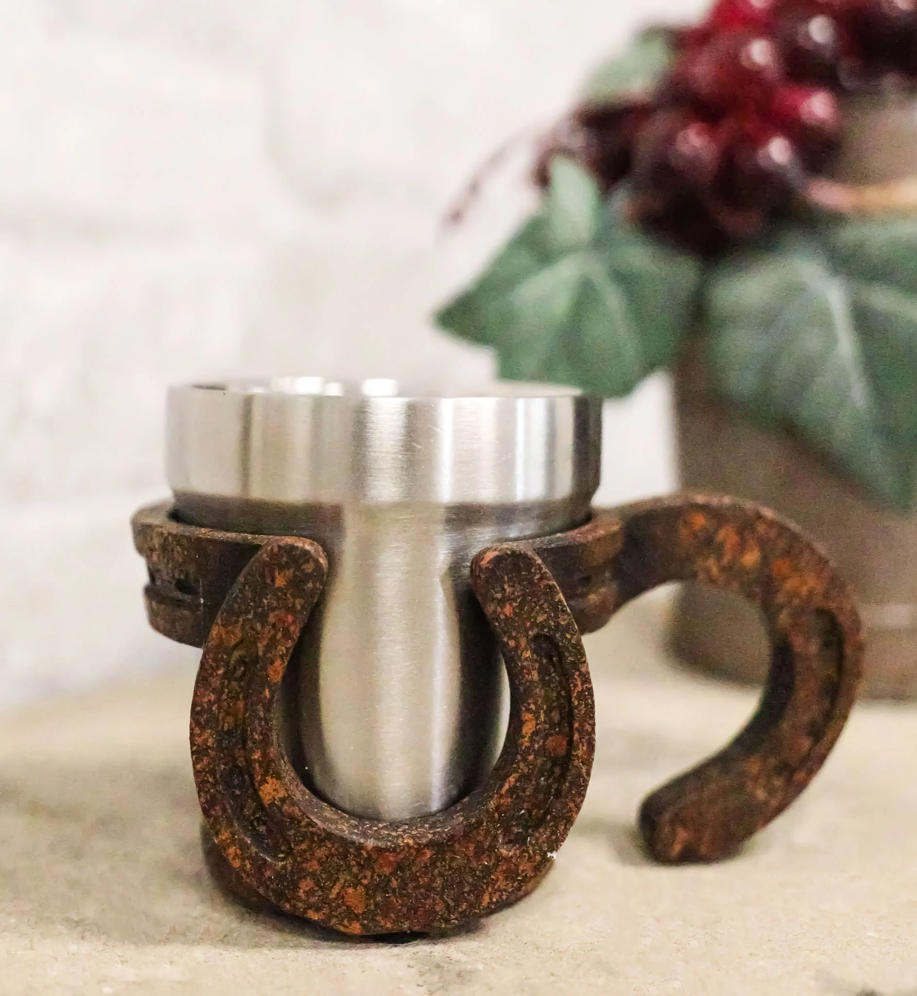 Rustic Western Cowboy Rust Finished Lucky Horseshoes Standard Coffee Mug 8oz - Image 10