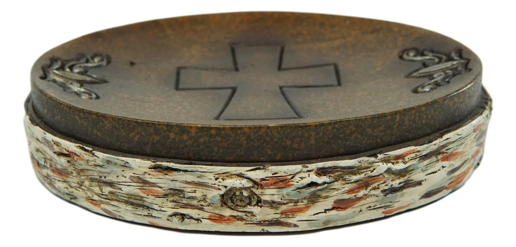 Rustic Western Cross With Birchwood Accent Soap Dish Toothbrush Holder Cup Set - Image 8