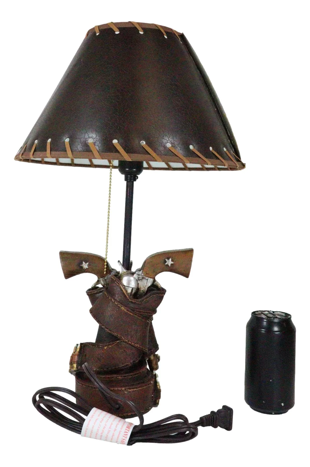 Rustic Western Double Six Shooter Gun Pistols In Holsters Cowboy Belt Table Lamp - Image 7