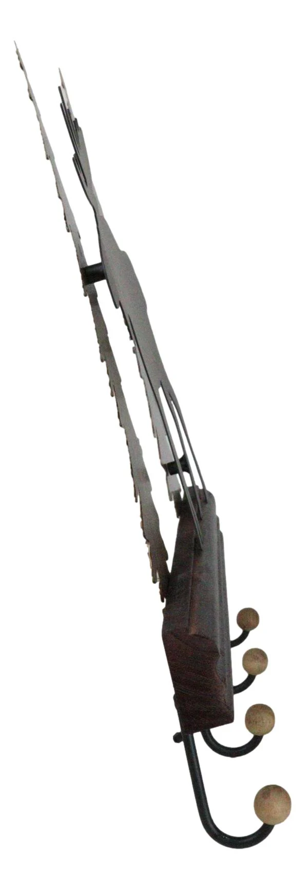 Rustic Western Elk Moose Deer Roaming Pine Forest 4-Peg Wooden Wall Hooks Plaque - Image 2