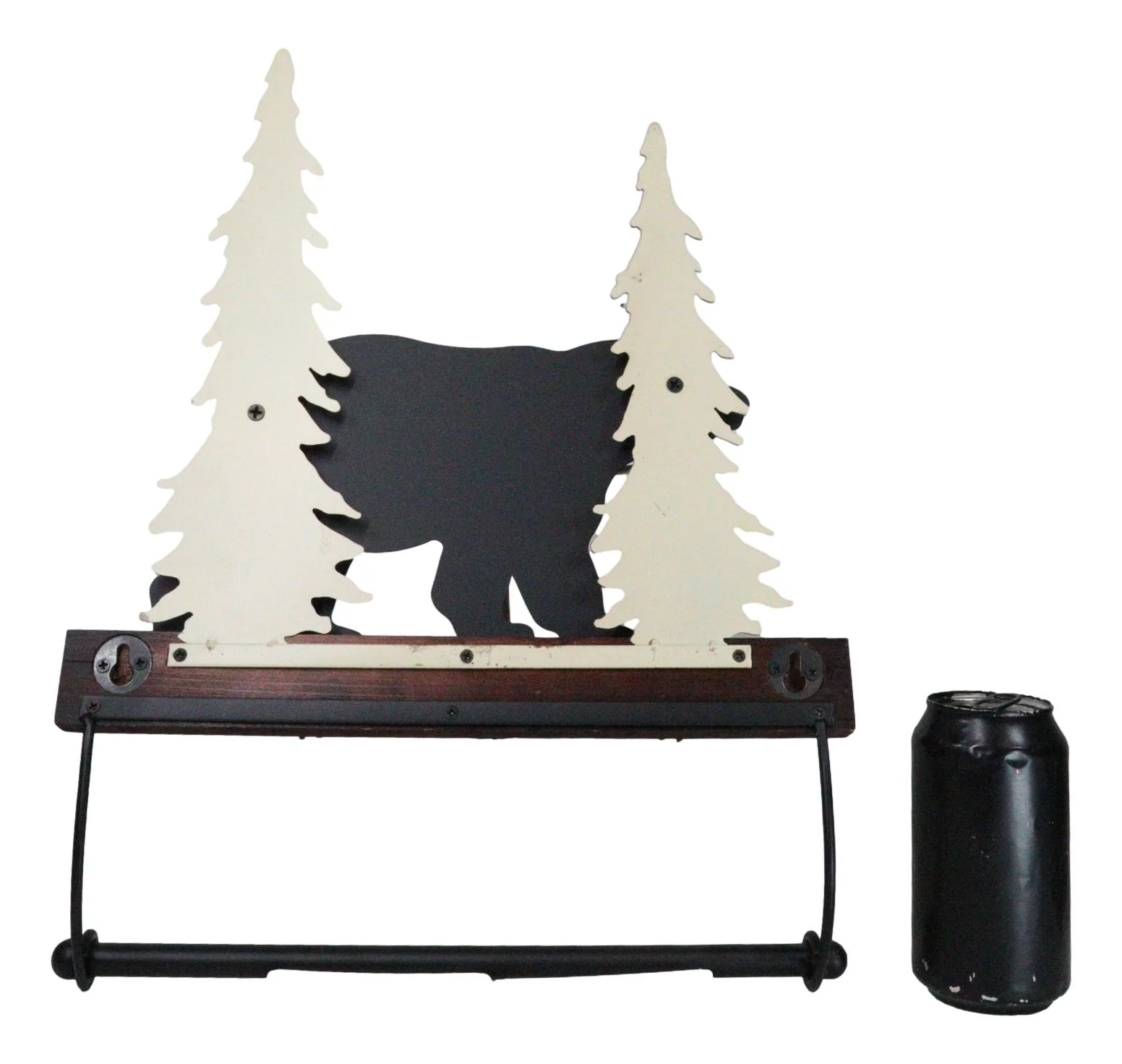 Rustic Western Elk Moose Deer Roaming Pine Forest 4-Peg Wooden Wall Hooks Plaque - Image 9