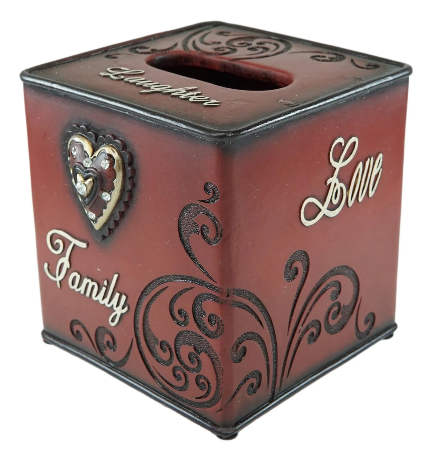 Rustic Western Family Love Bless This Home Scroll And Heart Tissue Box Cover - Image 2